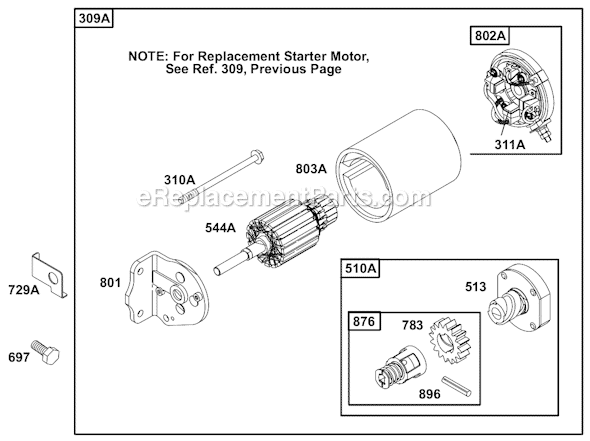 Page I Diagram and Parts List for 19C400SERIES  Briggs and Stratton Engine